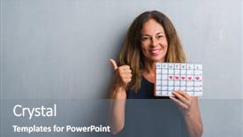  Presentation with business woman standing on maze - Presentation theme featuring grey grunge wall holding period background and a gray colored foreground