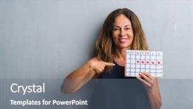  Presentation with business woman standing on maze - Slide set featuring grey grunge wall holding period background and a ocean colored foreground