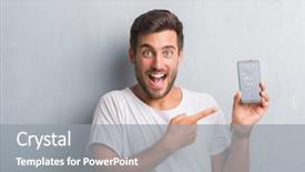  Presentation with broken wall - PPT theme enhanced with grey grunge wall showing broken background and a gray colored foreground