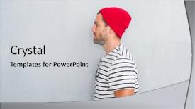  Presentation with future navy ship - Cool new presentation theme with grey grunge wall wearing navy backdrop and a  colored foreground