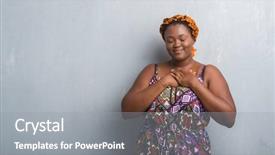  Presentation with chest - Slide set having grey grunge wall wearing orange background and a gray colored foreground