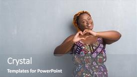  Presentation with american heart - Theme having grey grunge wall wearing orange background and a gray colored foreground