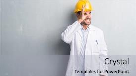  Presentation with engineering engineer or safety officer - Slide deck having grey grunge wall wearing safety background and a light gray colored foreground