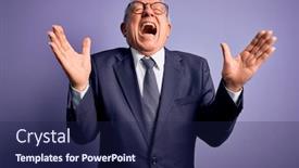  Presentation with purple business - PPT theme with grey-haired-senior-business-man background and a navy blue colored foreground