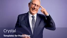  Presentation with purple business - Amazing PPT layouts having grey-haired-senior-business-man backdrop and a navy blue colored foreground