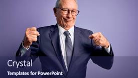  Presentation with purple business - PPT layouts having grey-haired-senior-business-man background and a navy blue colored foreground