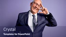  Presentation with purple business - Amazing presentation having grey-haired-senior-business-man backdrop and a navy blue colored foreground