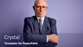  Presentation with purple business - Slides enhanced with grey-haired-senior-business-man background and a navy blue colored foreground