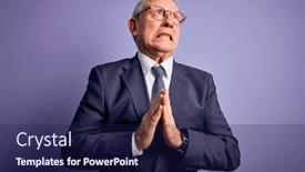  Presentation with purple business - Beautiful PPT theme featuring grey-haired-senior-business-man backdrop and a navy blue colored foreground