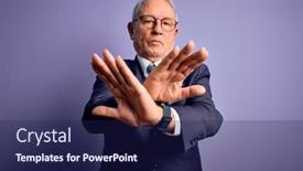 Presentation with purple business - Audience pleasing presentation theme consisting of grey-haired-senior-business-man backdrop and a navy blue colored foreground