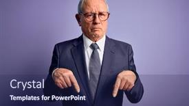  Presentation with purple business - PPT theme featuring grey-haired-senior-business-man background and a navy blue colored foreground