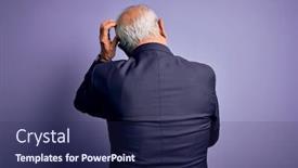  Presentation with purple business - Audience pleasing PPT layouts consisting of grey-haired-senior-business-man backdrop and a navy blue colored foreground