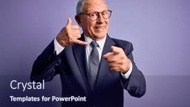  Presentation with purple business - Beautiful PPT layouts featuring grey-haired-senior-business-man backdrop and a navy blue colored foreground