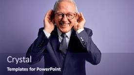  Presentation with purple business - Amazing presentation theme having grey-haired-senior-business-man backdrop and a navy blue colored foreground