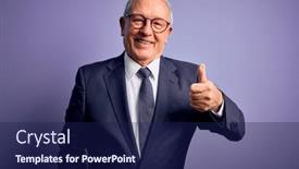  Presentation with purple business - Audience pleasing PPT layouts consisting of grey-haired-senior-business-man backdrop and a navy blue colored foreground