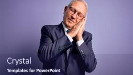  Presentation with purple business - Beautiful PPT theme featuring grey-haired-senior-business-man backdrop and a navy blue colored foreground