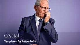  Presentation with purple business - Beautiful slide deck featuring grey-haired-senior-business-man backdrop and a navy blue colored foreground