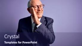  Presentation with purple business - Beautiful PPT theme featuring grey-haired-senior-business-man backdrop and a navy blue colored foreground