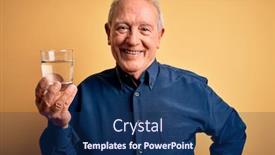  Presentation with drinking glass - Colorful PPT layouts enhanced with grey-haired-senior-man-drinking backdrop and a navy blue colored foreground