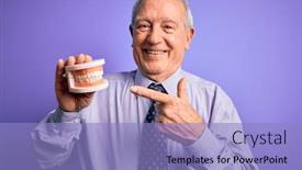  Presentation with prosthesis - Presentation consisting of grey-haired-senior-man-holding background and a light blue colored foreground