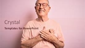  Presentation with closed - PPT layouts with grey-haired-senior-man-wearing background and a lemonade colored foreground