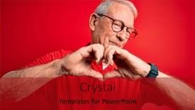  Presentation with red grey - Theme having grey-haired-senior-man-wearing background and a crimson colored foreground