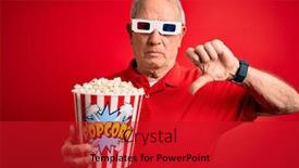  Presentation with red movie - Amazing slide set having grey-haired-senior-man-wearing backdrop and a crimson colored foreground