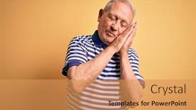  Presentation with navy - Colorful PPT theme enhanced with grey-haired-senior-man-wearing backdrop and a yellow colored foreground