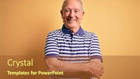  Presentation with navy - PPT theme with grey-haired-senior-man-wearing background and a red colored foreground