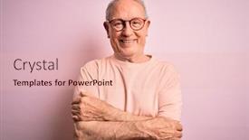  Presentation with grey - Slides featuring grey-haired-senior-man-wearing background and a lemonade colored foreground