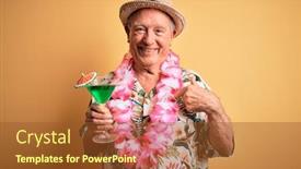  Presentation with hawaiian - Cool new presentation with grey-haired-senior-man-wearing backdrop and a tawny brown colored foreground