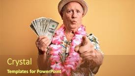  Presentation with summer basketball camp - Slides enhanced with grey-haired-senior-man-wearing background and a tawny brown colored foreground