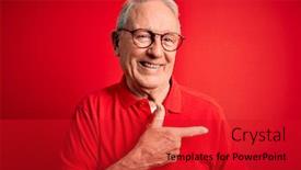  Presentation with red grey - Amazing presentation theme having grey-haired-senior-man-wearing backdrop and a crimson colored foreground