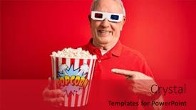  Presentation with red grey - Beautiful presentation design featuring grey-haired-senior-man-wearing backdrop and a crimson colored foreground