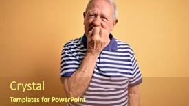  Presentation with anxiety and stress - Beautiful slide deck featuring grey-haired-senior-man-wearing backdrop and a red colored foreground