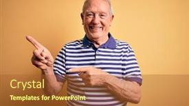  Presentation with grey - PPT theme with grey-haired-senior-man-wearing background and a red colored foreground