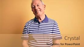  Presentation with grey - Beautiful PPT theme featuring grey-haired-senior-man-wearing backdrop and a yellow colored foreground