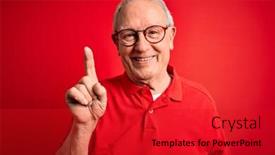  Presentation with red grey - Presentation with grey-haired-senior-man-wearing background and a crimson colored foreground