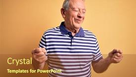  Presentation with grey - Presentation enhanced with grey-haired-senior-man-wearing background and a tawny brown colored foreground