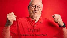  Presentation with senior fitness - Presentation design having grey-haired-senior-man-wearing background and a crimson colored foreground