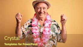  Presentation with hawaiian - Audience pleasing PPT layouts consisting of grey-haired-senior-man-wearing backdrop and a tawny brown colored foreground