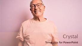  Presentation with cool - Colorful presentation theme enhanced with grey-haired-senior-man-wearing backdrop and a lemonade colored foreground