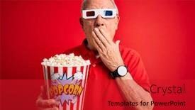  Presentation with red movie - PPT layouts with grey-haired-senior-man-wearing background and a crimson colored foreground