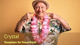  Presentation with grey - Theme having grey-haired-senior-man-wearing background and a tawny brown colored foreground