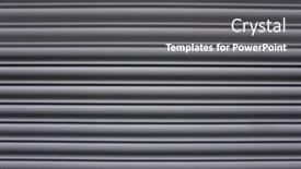  Presentation with industrial - Cool new slide deck with grey-industrial-metal-blinds-shop backdrop and a gray colored foreground