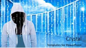  Presentation with hacker - Audience pleasing theme consisting of grey jumper hacker light backdrop and a light blue colored foreground