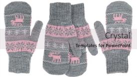  Presentation with ornament - Theme consisting of grey-knitted-mittens-of-traditional background and a light gray colored foreground