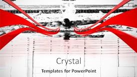  Presentation with swimming pool - Slide set having grey-line-design-against-swimmer background and a white colored foreground