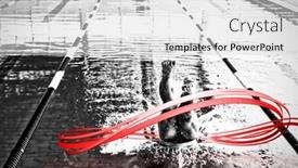  Presentation with swimmer - Presentation with grey-line-design-against-swimmer background and a light gray colored foreground