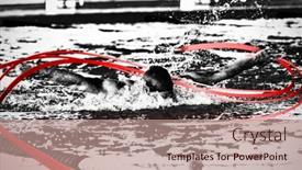  Presentation with swimming pool - Slide deck featuring grey-line-design-against-swimmer background and a  colored foreground